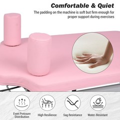 Resistance Ropes Included Pink Pilates Reformer Machine 77.5″, Foldable Adjustab