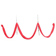 Silver Portable Aerial Stand Rig Frame Yoga Swing Bar w/20Ft Red Yoga Swing