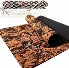 Premium Eco-Friendly Cork Yoga Mat with Handmade Boho Bag – Gold or Coffee