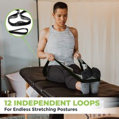 Gradient Fitness Stretching Strap for 12 Count (Pack of 1), Black/Grey