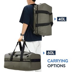 Water Resistant Backpack Duffle Heavy Duty Convertible Duffle 60L Army Green