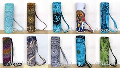 10 Pc. Wholesale Lot Yoga Mat Bag Printed Mat Carrier Bags With Shoulder Strap
