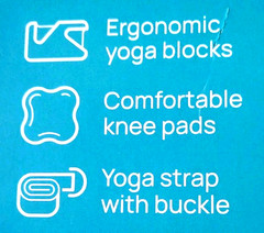 Pro Yoga Blocks 2 Pack for Wrist Comfort/Support Knee Pads Yoga Strap Blue