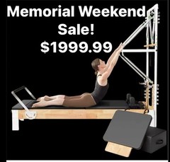 Pilates Reformer, Wooden Reformer Pilates Machine with Tower & Mat Brand New.
