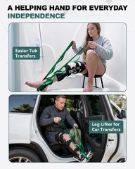 Non-Elastic Stretching Strap with Loops for Physical Therapy & Rehab, Knee Hi…
