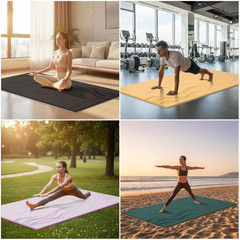 Extra Wide Thick Yoga Mat for Women and Men 76″X 40″X 10Mm TPE Exercise Mat, Lar