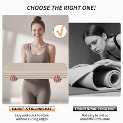 Foldable Fitness Yoga Mat | 2/5″ (10MM) Extra Thick | SGS Certified Non-Slip …