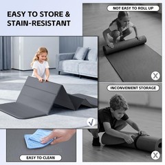 LVME Foldable Yoga Mat, Extra Thick 10mm, 76″x26″Extra Long | 12-Fold Design,…