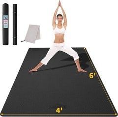 Large Yoga Mat 6’x 4′, Extra Wide Workout Mat for Men and Women, Yoga Mat Thi…