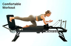 Foldable Pilates Reformer with Jump Board & Springs for Home Workouts