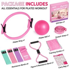 Home Pilates Kit for Women,Pilates Ring Set with Magic Circle,Resistance Band…