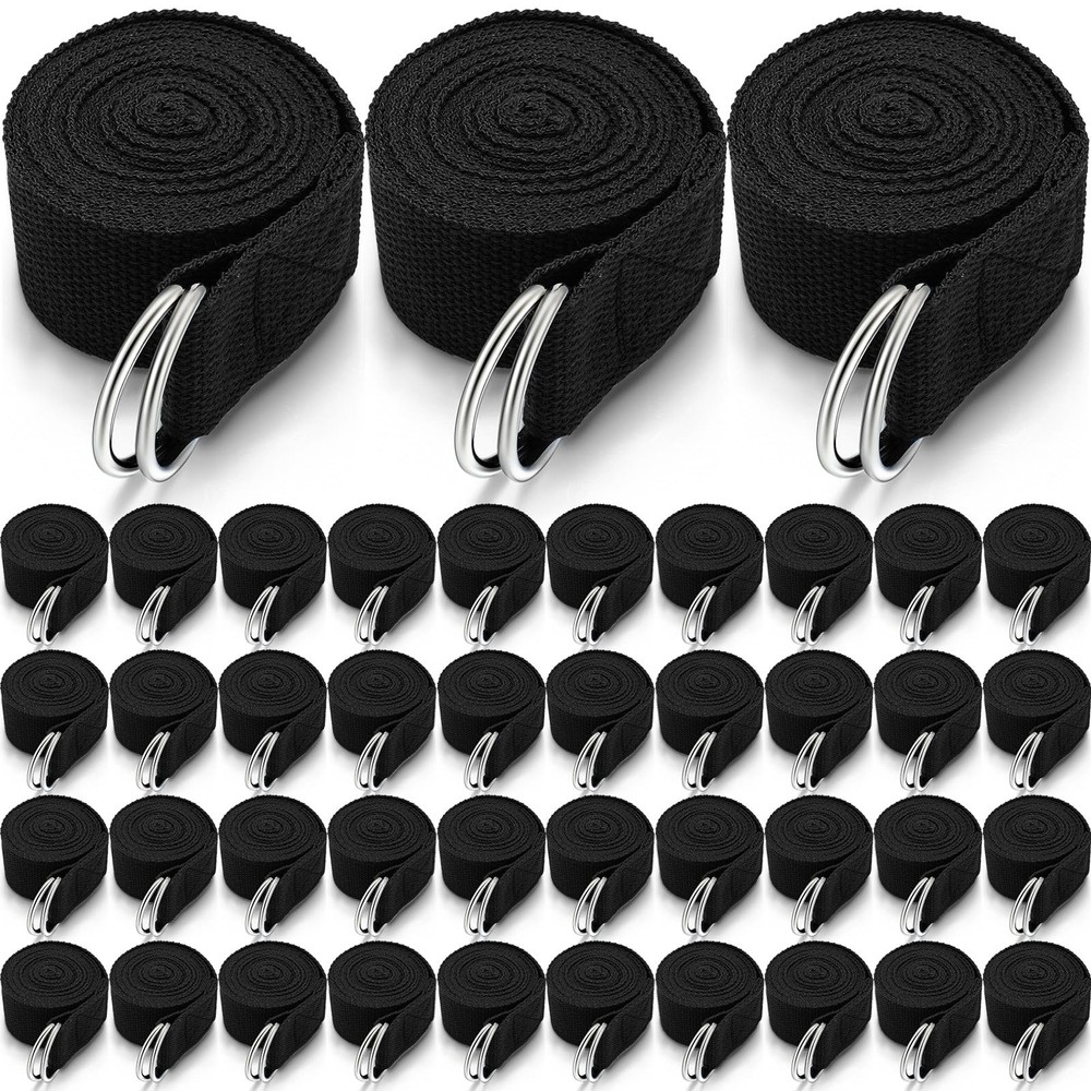 40 Pcs Yoga Strap Stretching Pilates Exercise Adjustable Straps 6 ft Non Elas…