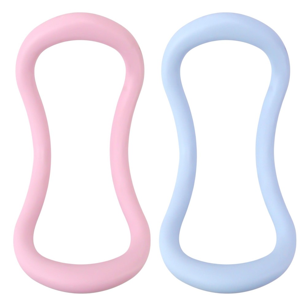 KH866 Set of 2 Yoga Rings for Leg, Calves, Calf Pilates, pink and blue