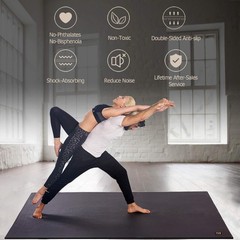 Large Yoga Mat 6’x4’/6’x6’/7’x5′(7mm/9mm), Extra Thick Workout Mats for Home …
