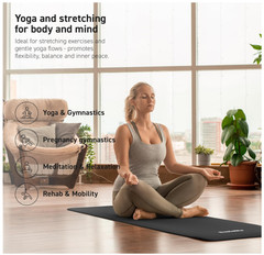 MSPORTS Thick Yoga Mat Premium Non Slip – Extra 74.5 x 24 x 0.6 in, Black