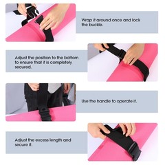 Multifunctional Floating Mat Straps With Quick Release Buckles, Large, Black