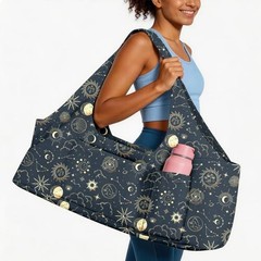 Women’s Yoga Bag with Yoga Mat Carrier – Large Mat Pocket Fitness Sun and Moon