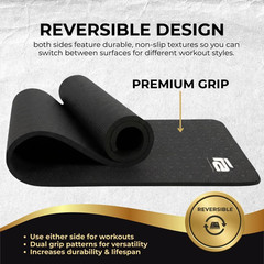 Oversized 6’ X 4’ Extra Large Workout Mat with Carry Bag & Straps — Heavy-Duty,