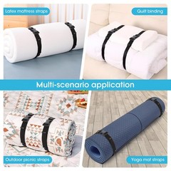 Multifunctional Floating Mat Straps With Quick Release Buckles, Large, Black