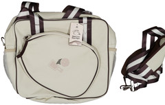 Pickleball Tote Sling Bag for Women/Men/Boy/Girl, Large capacity BeigeBrown