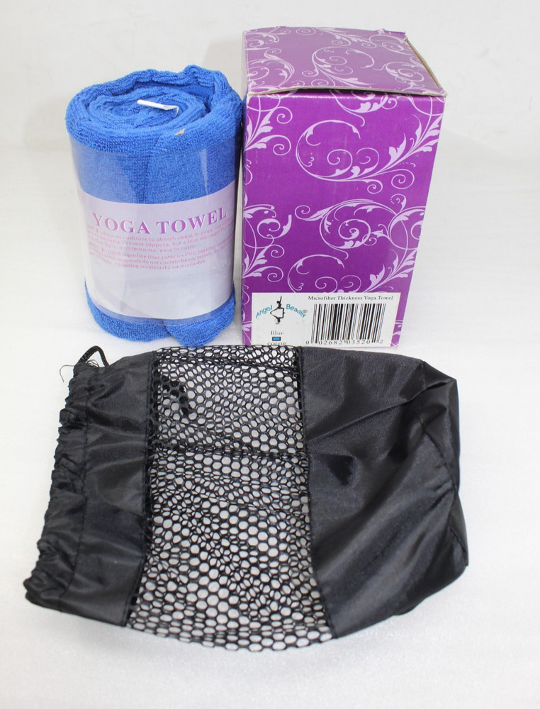 Angelbeauty Microfiber Thickness Non-Slip Hot Yoga Towel with Carry Bag 72″ Blue