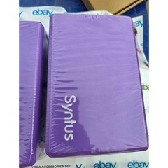 Syntus Yoga Blocks & Resistance Bands Set – 2 Purple Blocks + Stretch Bands