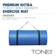 Premium Extra Thick 1-Inch High Density 72″ X 24″ X 1″, Blue