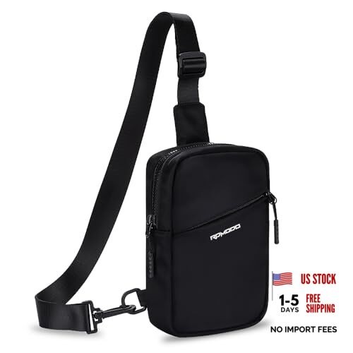Small Sling Bag for Women Men Chest Bag Water Resistance Mini 06-black