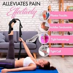 Stretch Strap with Loops for Foot & Calf – Therapy, Achilles Relief, Yoga, Flexi