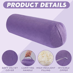 round Yoga Pillow, Cylindrical Yoga Bolster Pillow with Washable Cover, Meditati