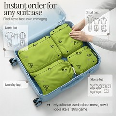 4-Piece Luxury Compression Packing Cubes & Bags for Travel – Maximize Spac