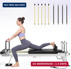 Pilates Reformer, Foldable Pilates Machine for Home and Gym Workout with Dual Re