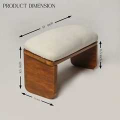 Cushioned Wooden Foot Rest Stool – Premium Upholstered Footstool for Home