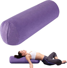 round Yoga Pillow, Cylindrical Yoga Bolster Pillow with Washable Cover, Meditati