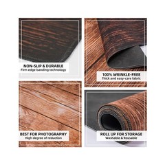 Kate Photography Foor Mats Light Brown Wood Printed Floor Mats Rubber Floor M…