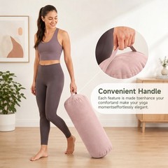 Ergonomic Velvet Yoga Bolster Pillow with Zipper Cover & Handle Yoga Meditation