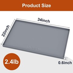 Extra Thick Silicone Mat Waterproof with Raised Edge 34″ x 22″, Under Sink Ma…