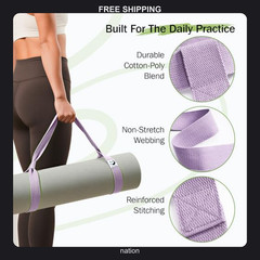 Light Pink Cotton Yoga Mat Strap for Adults – 72 Inch Length