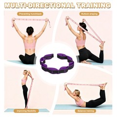 Fitness Resistance Bands 8-Section Number Stretch Resistance Band 2 Pcs & Purple