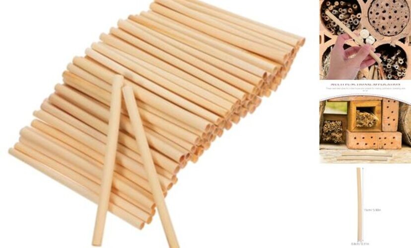 Natural Reed Bee Tubes 100 Pack 5.90 Inch Mason Bee House Tubes for