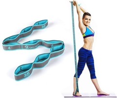 Elastic Yoga Stretching Strap, Multi-Loop for Physical Therapy, Pilates, Yoga…