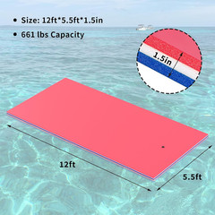 Oversized Lily Pad Floating Mat, 3 Layer 7’/9’/12’/18′ Floating Water Mat,Ocean,