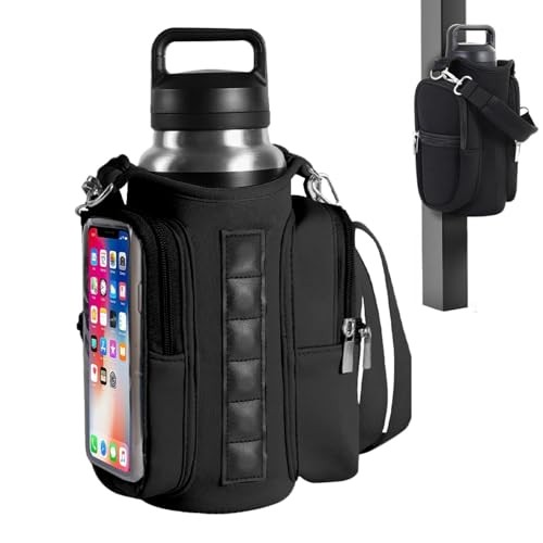 Magnetic Water Bottle Holder, Gym Bottle Carrier with Phone Pouch | Neoprene