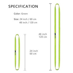 18MM Nylon Climbing Sling Runner 23KN CE2008/EN566 Rock Green|60cm/24inch|3PCS