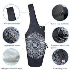 Yoga Mat Bag – Large Opening Long Tote Yoga Mat Carrier 37″x15.5″ Mandala