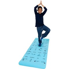Kids Yoga Mat 24 Illustrated Poses 5mm Thick NonSlip 68×24 Inch Home School