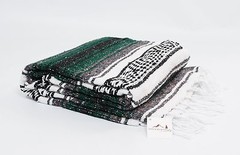 #11 Green Mexican Falsa Blanket Great Beach Mat Picnics Yoga Couch Throw Artisan