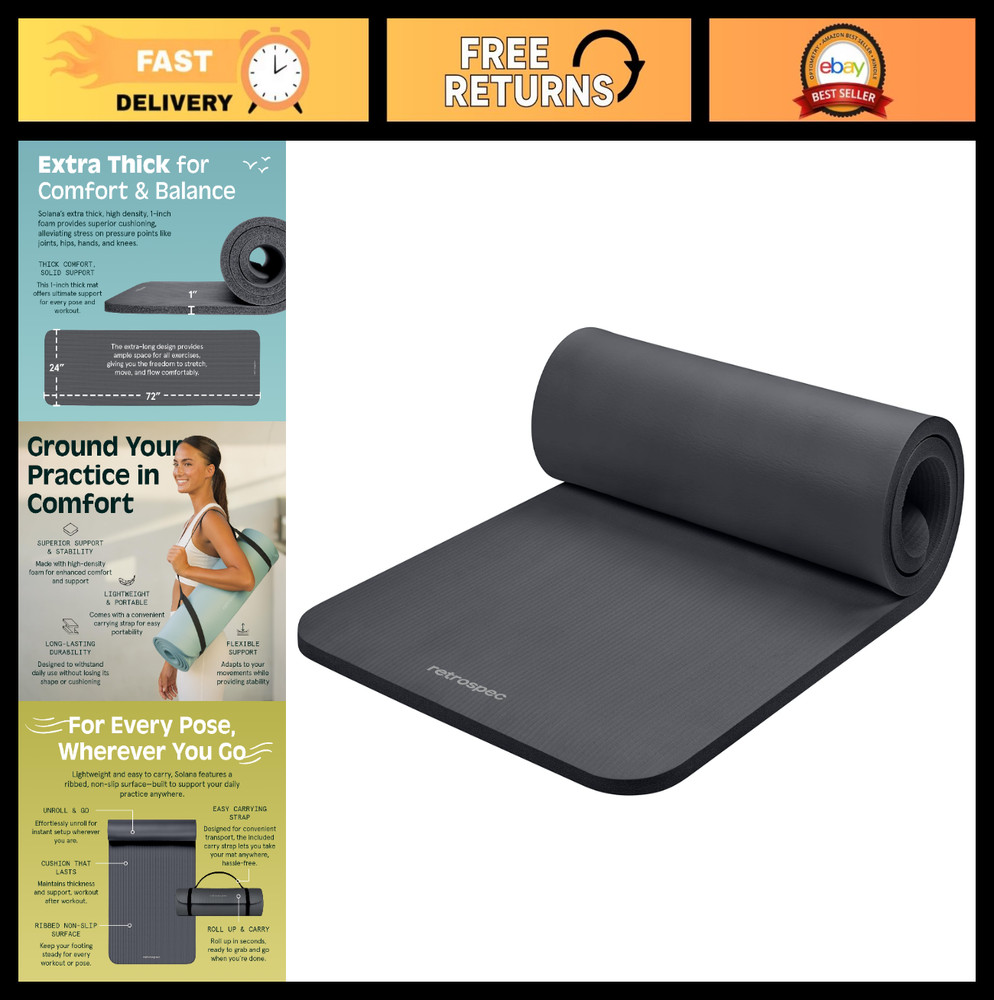 Thick Non-Slip Yoga Mat with Nylon Strap – Ideal for Home Fitness, Pilates & Str