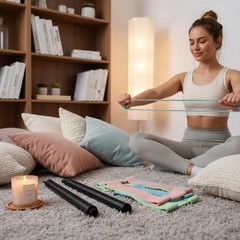 11 Pieces Pilates Tension Bar Detachable Pilates Bar Kit Adjustable for Women