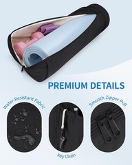 Puffy Yoga Mat Bag Yoga Gym Bags for Women Men, Full-Zip Pilates Bag with Wet…